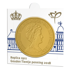 Afbeeldingen van Penning in Munthouder: Replica eerste Gouden Tientje 1911