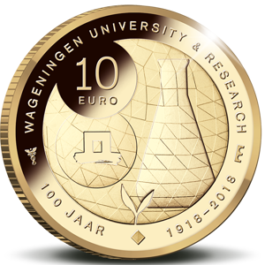 Afbeeldingen van 10 euro goud proof 2018 Wageningen Universiteit